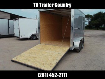 New WOW SPECIAL - 2023 Alcom EZ Hauler 7x12 Cargo Trailer / Enclosed Trailer / ALL Aluminum Construction / 6'6" Interior / Ramp / .030 Silver FULLY Screwless Exterior
