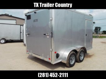 New WOW SPECIAL - 2023 Alcom EZ Hauler 7x12 Cargo Trailer / Enclosed Trailer / ALL Aluminum Construction / 6'6" Interior / Ramp / .030 Silver FULLY Screwless Exterior