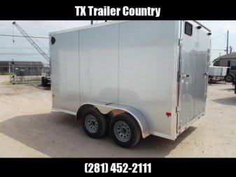New WOW SPECIAL - 2023 Alcom EZ Hauler 7x12 Cargo Trailer / Enclosed Trailer / ALL Aluminum Construction / 6'6" Interior / Ramp / .030 Silver FULLY Screwless Exterior