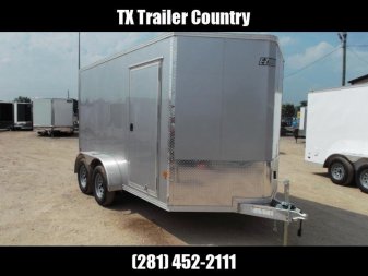 New WOW SPECIAL - 2023 Alcom EZ Hauler 7x12 Cargo Trailer / Enclosed Trailer / ALL Aluminum Construction / 6'6" Interior / Ramp / .030 Silver FULLY Screwless Exterior