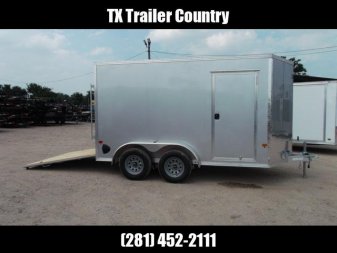 New WOW SPECIAL - 2023 Alcom EZ Hauler 7x12 Cargo Trailer / Enclosed Trailer / ALL Aluminum Construction / 6'6" Interior / Ramp / .030 Silver FULLY Screwless Exterior