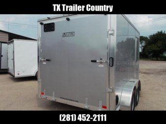 New WOW SPECIAL - 2023 Alcom EZ Hauler 7x12 Cargo Trailer / Enclosed Trailer / ALL Aluminum Construction / 6'6" Interior / Ramp / .030 Silver FULLY Screwless Exterior