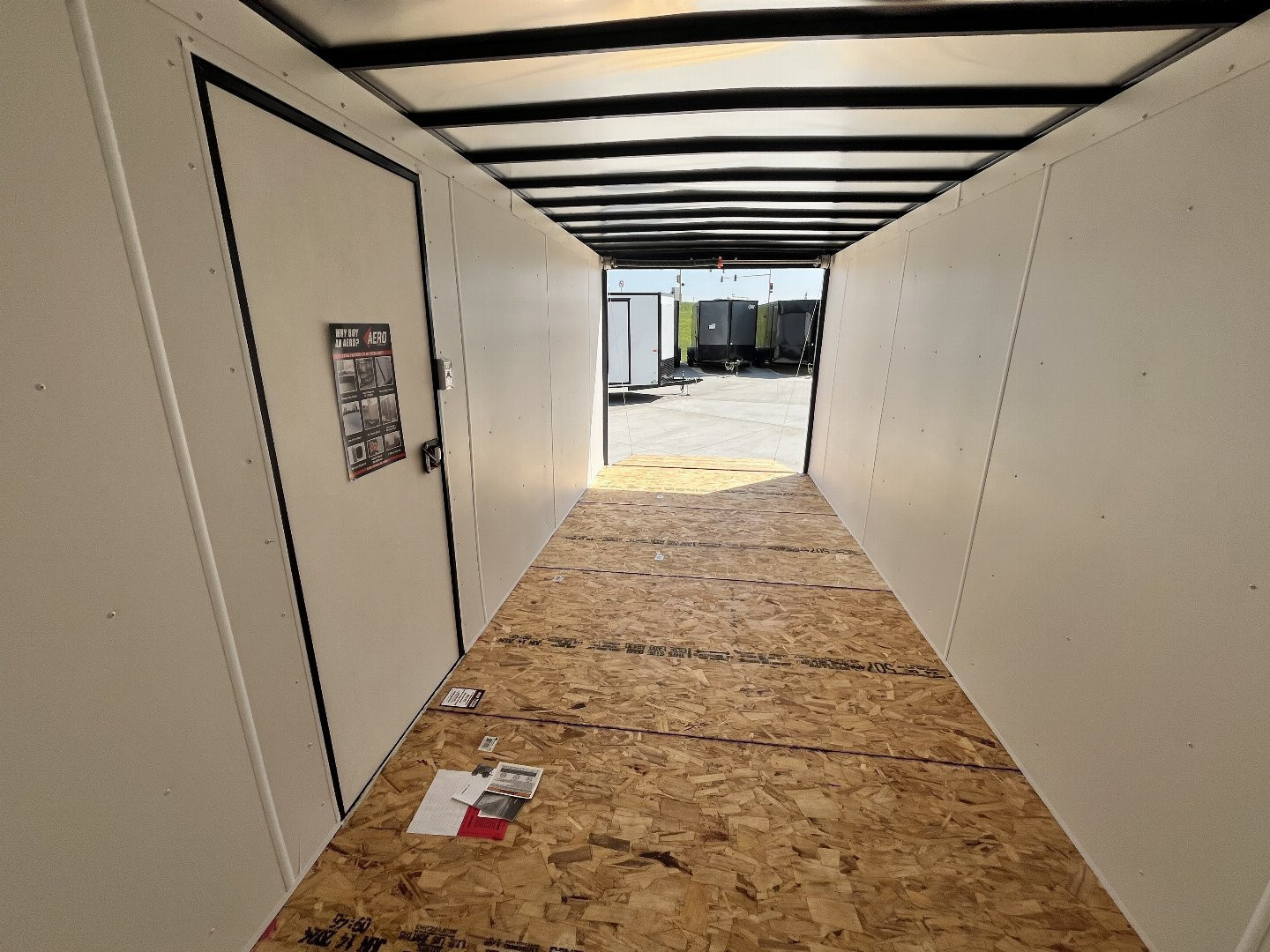 New NEW 2026 AERO 7x16 +2 V BLACKOUT Edition, WHITE Interior, QUALITY, ALLOY Wheels, Enclosed Rear Ramp Cargo Trailer