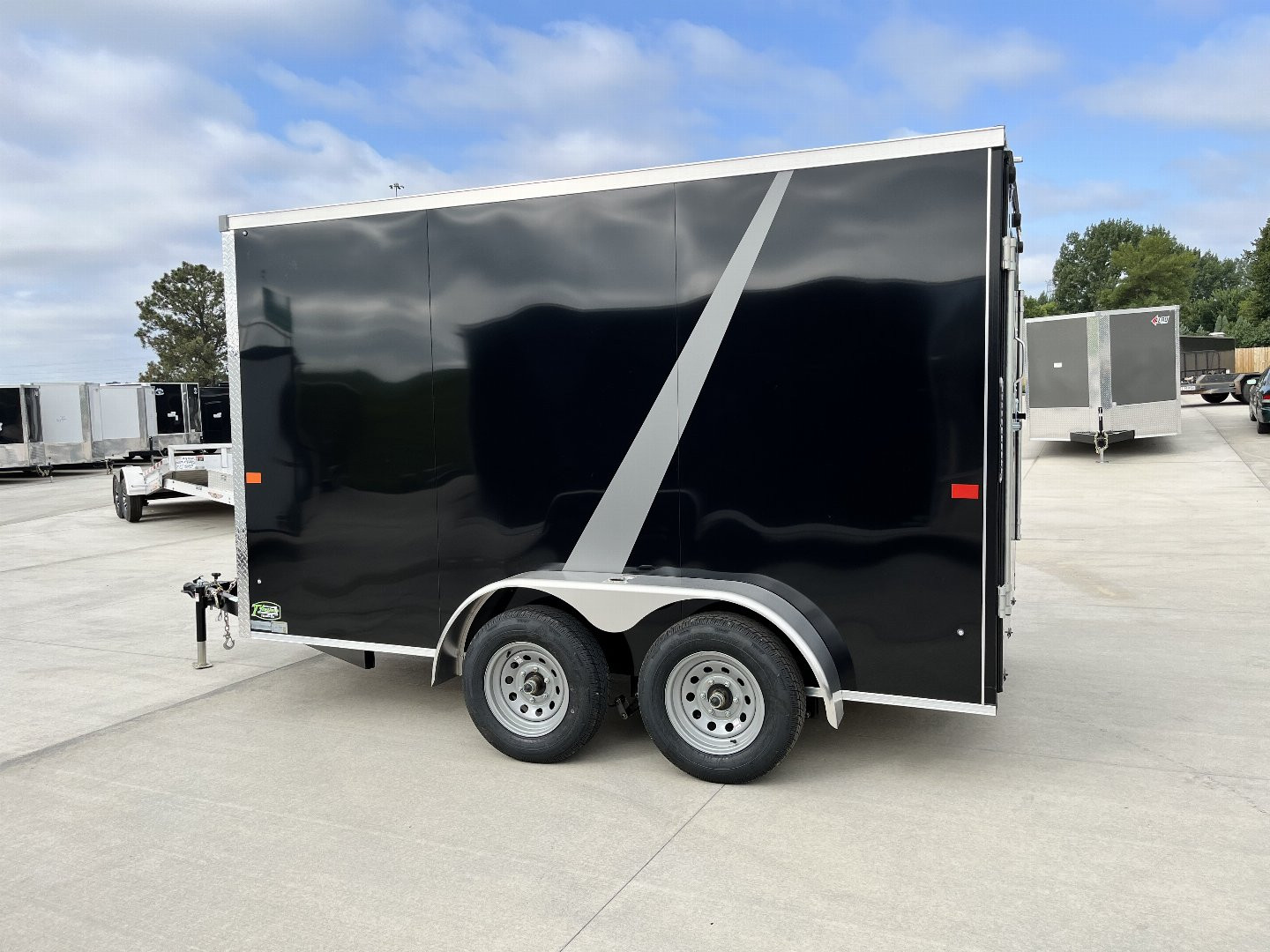 New NEW 2025 AERO 7x12 +2 V QUALITY WHITE Interior Enclosed Rear Ramp Cargo Trailer