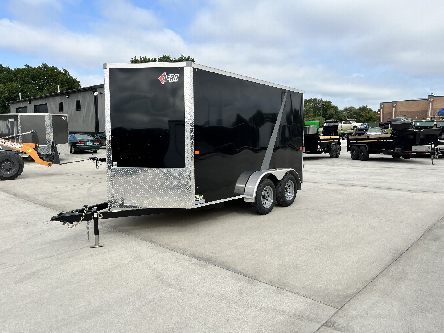 New NEW 2025 AERO 7x12 +2 V QUALITY WHITE Interior Enclosed Rear Ramp Cargo Trailer