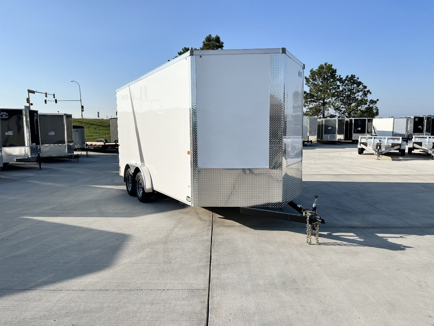 New NEW 2027 AERO 7.5x16 +2V WHITE Interior, QUALITY 87” TALL Rear Ramp 83.5” dr opening Enclosed Cargo Trailer