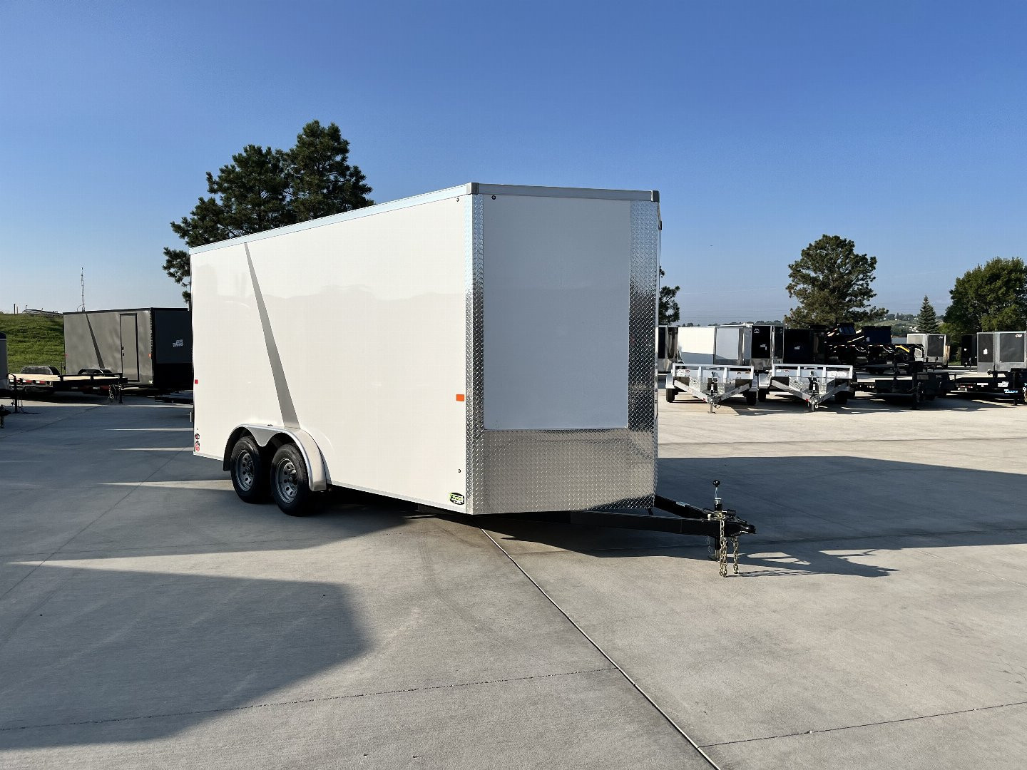 New NEW 2027 AERO 7.5x16 +2V WHITE Interior, QUALITY 87” TALL Rear Ramp 83.5” dr opening Enclosed Cargo Trailer