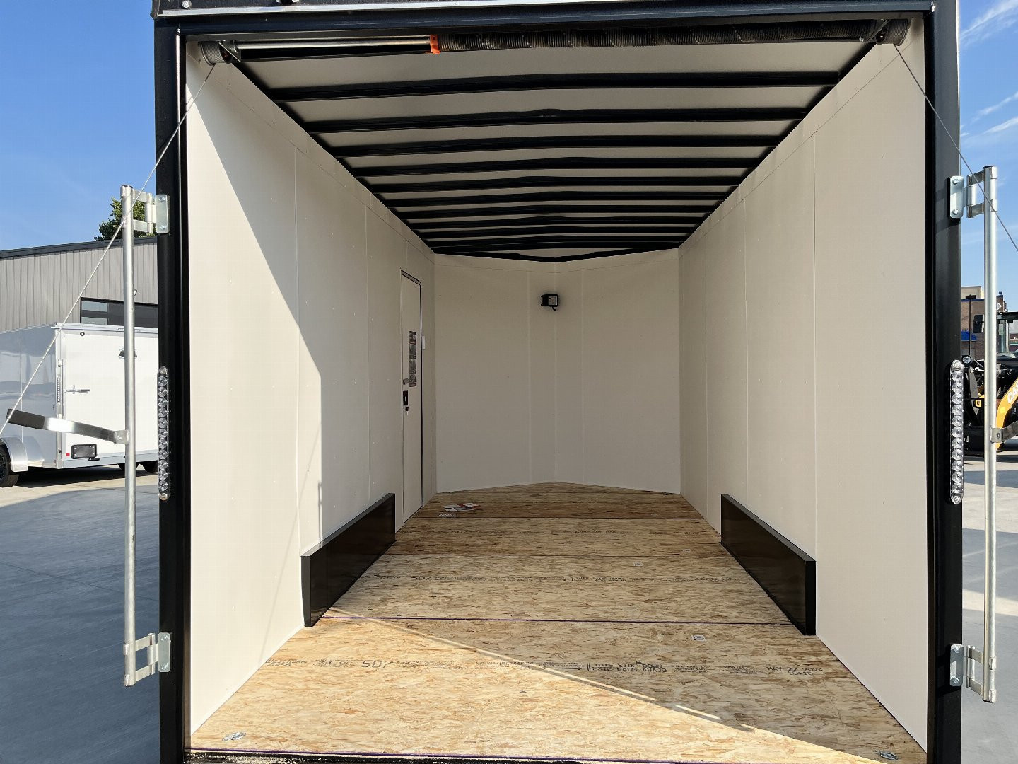 New NEW 2027 AERO 7.5x16 +2V WHITE Interior, QUALITY 87” TALL Rear Ramp 83.5” dr opening Enclosed Cargo Trailer