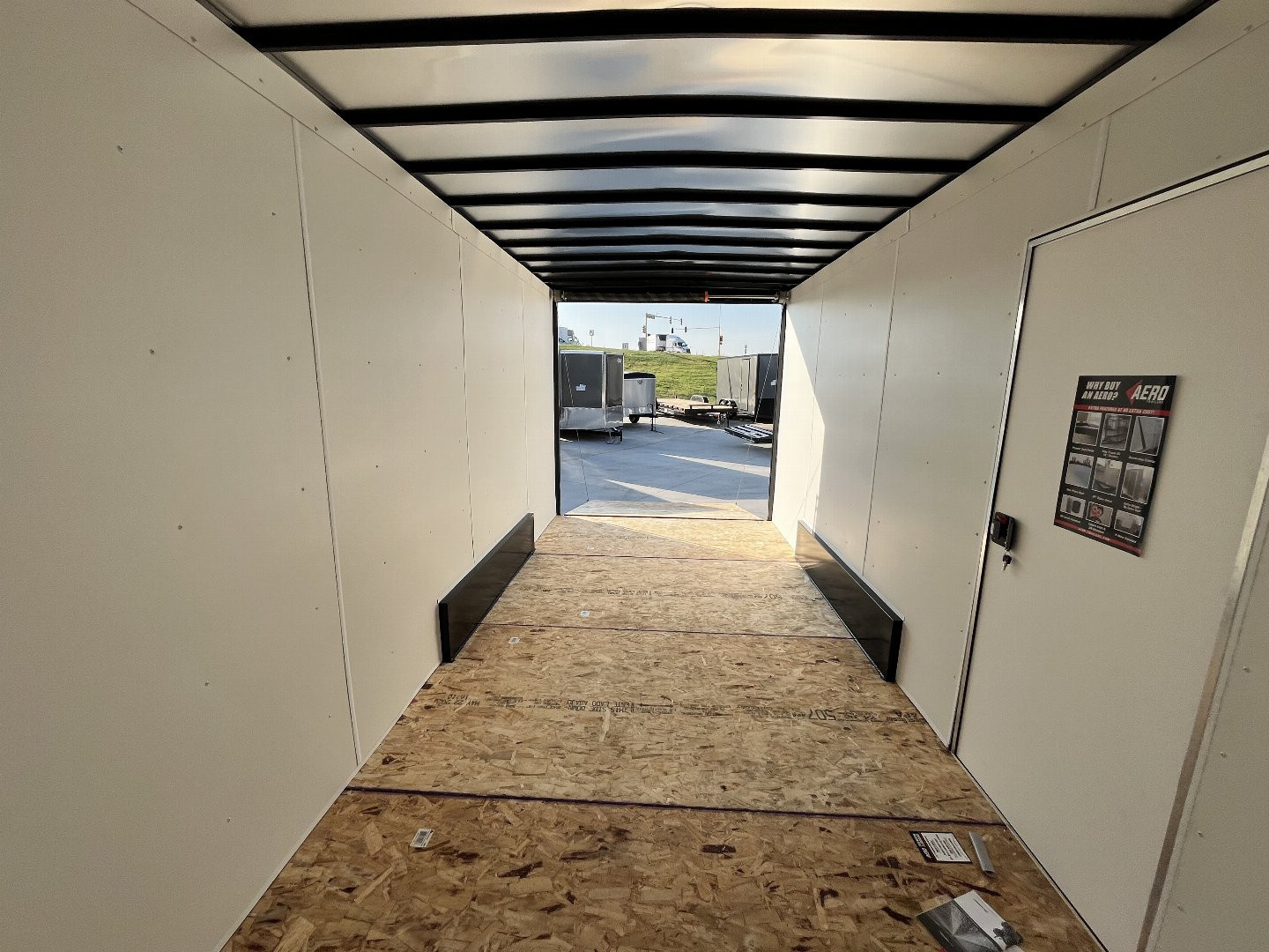 New NEW 2027 AERO 7.5x16 +2V WHITE Interior, QUALITY 87” TALL Rear Ramp 83.5” dr opening Enclosed Cargo Trailer