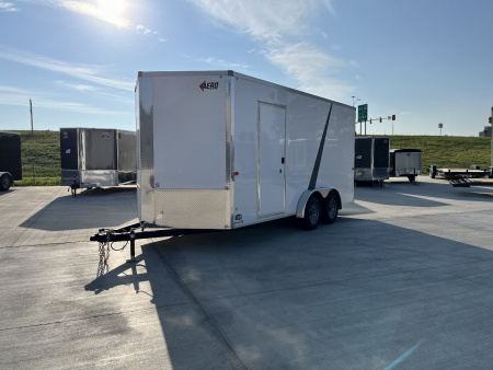 New NEW 2026 AERO 7.5x16 +2V WHITE Interior, QUALITY 87” TALL Rear Ramp 83.5” dr opening Enclosed Cargo Trailer