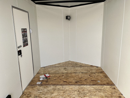New NEW 2027 AERO 7.5x16 +2V WHITE Interior, QUALITY 87” TALL Rear Ramp 83.5” dr opening Enclosed Cargo Trailer