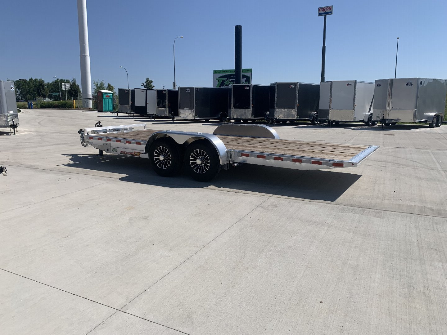 New NEW 2025 H&H Speedloader LOW Pro ALUMINUM 20’ POWER TILTbed flatbed Trailer 2-7000 DROP lb axles =14K