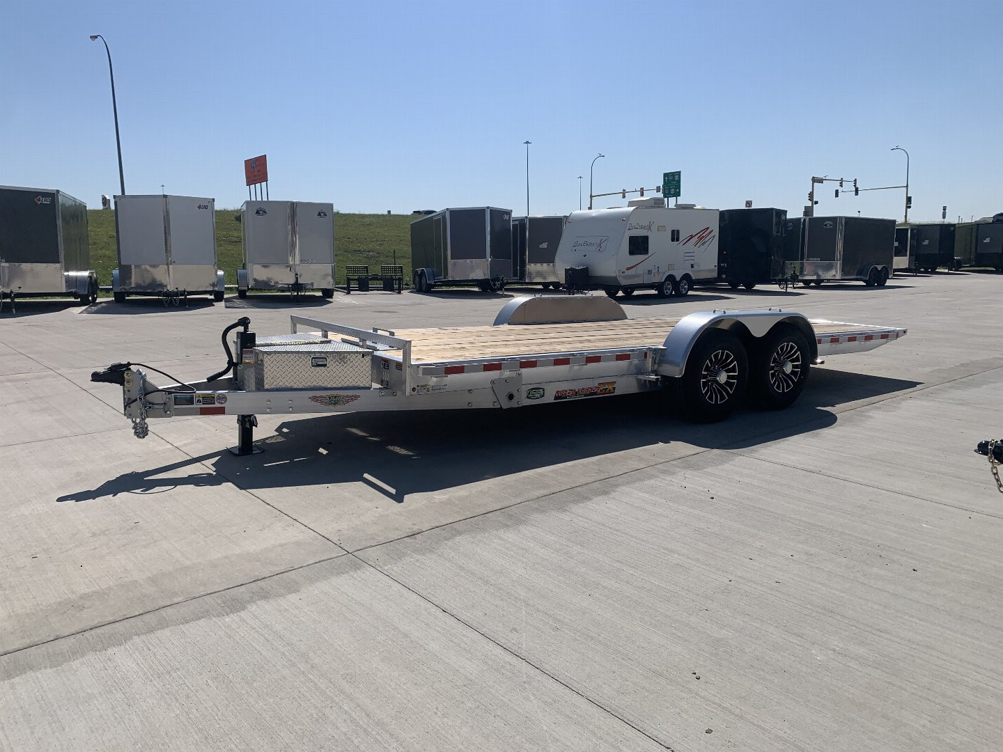 New NEW 2025 H&H Speedloader LOW Pro ALUMINUM 20’ POWER TILTbed flatbed Trailer 2-7000 DROP lb axles =14K