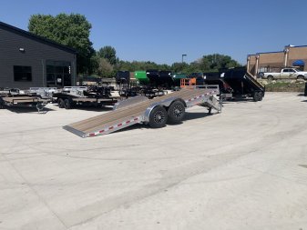 New NEW 2025 H&H Speedloader LOW Pro ALUMINUM 20’ POWER TILTbed flatbed Trailer 2-7000 DROP lb axles =14K