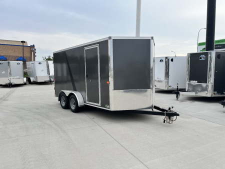 New NEW 2026 AERO 7x14 +2 V QUALITY Enclosed, WHITE Interior, Rear Ramp Cargo Trailer