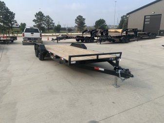 New NEW 2024 H&H 20’ flatbed Drive Over Fender Trailer 2-5200 lb axles=10K, dovetail, Rear Slide In Ramps