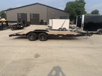 New NEW 2024 H&H 20’ flatbed Drive Over Fender Trailer 2-5200 lb axles=10K, dovetail, Rear Slide In Ramps