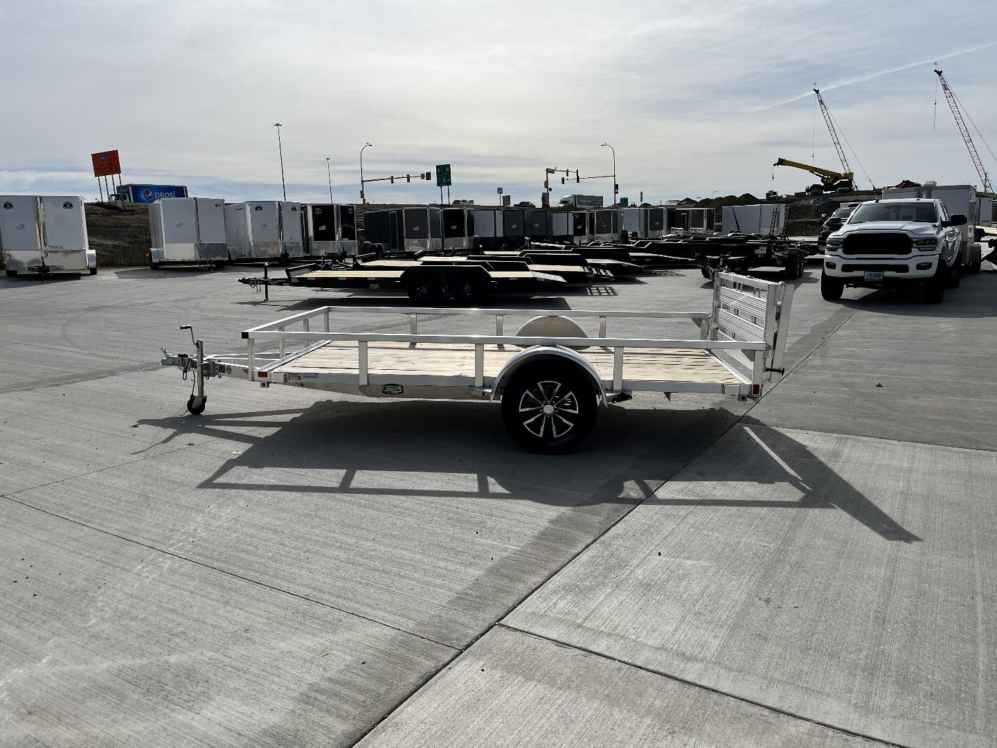 New NEW 2024 H&H 76"x12' Aluminum Flatbed RailSide Utility Bi fold gate Aluminum Wheels
