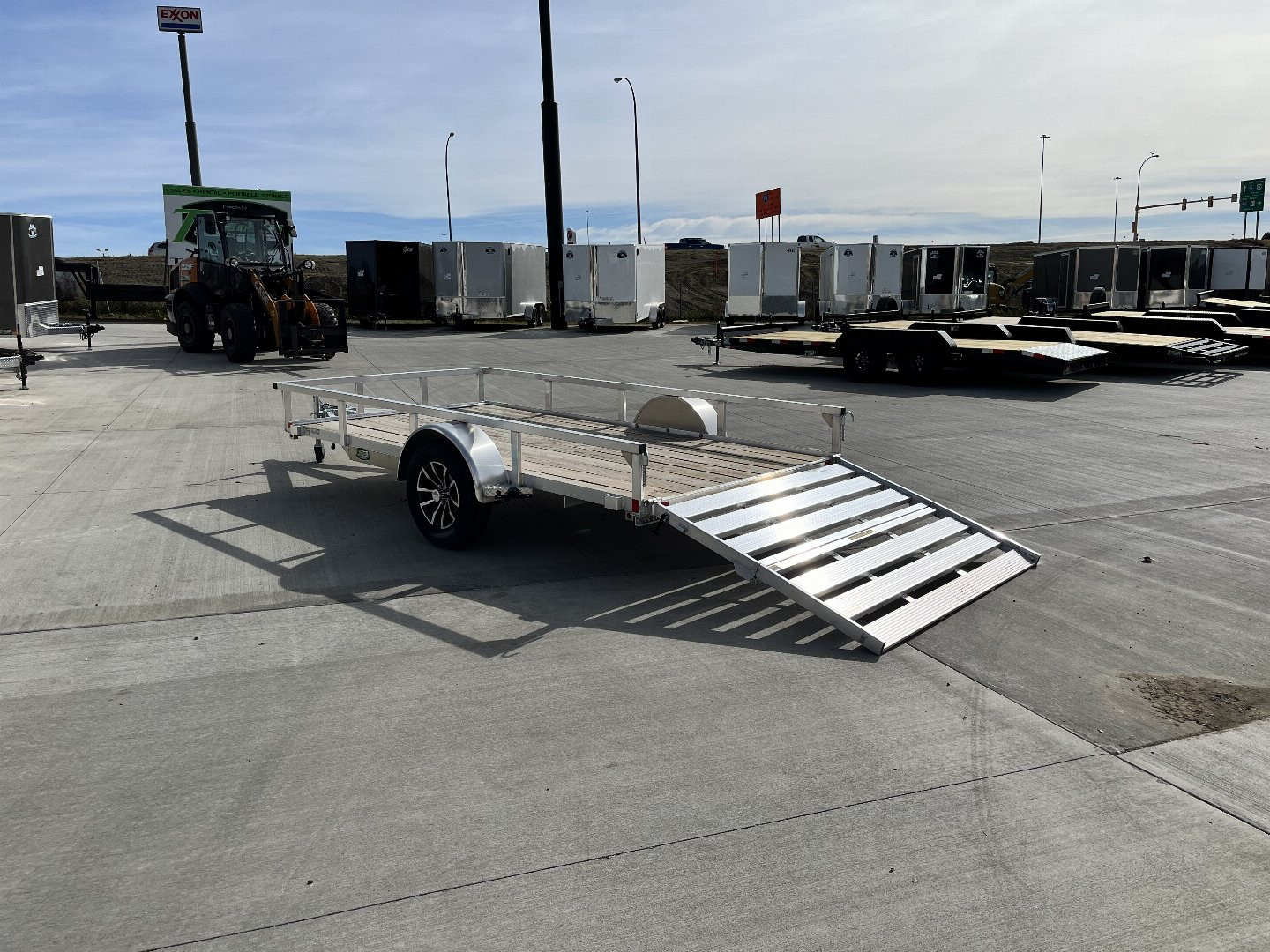 New NEW 2024 H&H 76"x12' Aluminum Flatbed RailSide Utility Bi fold gate Aluminum Wheels