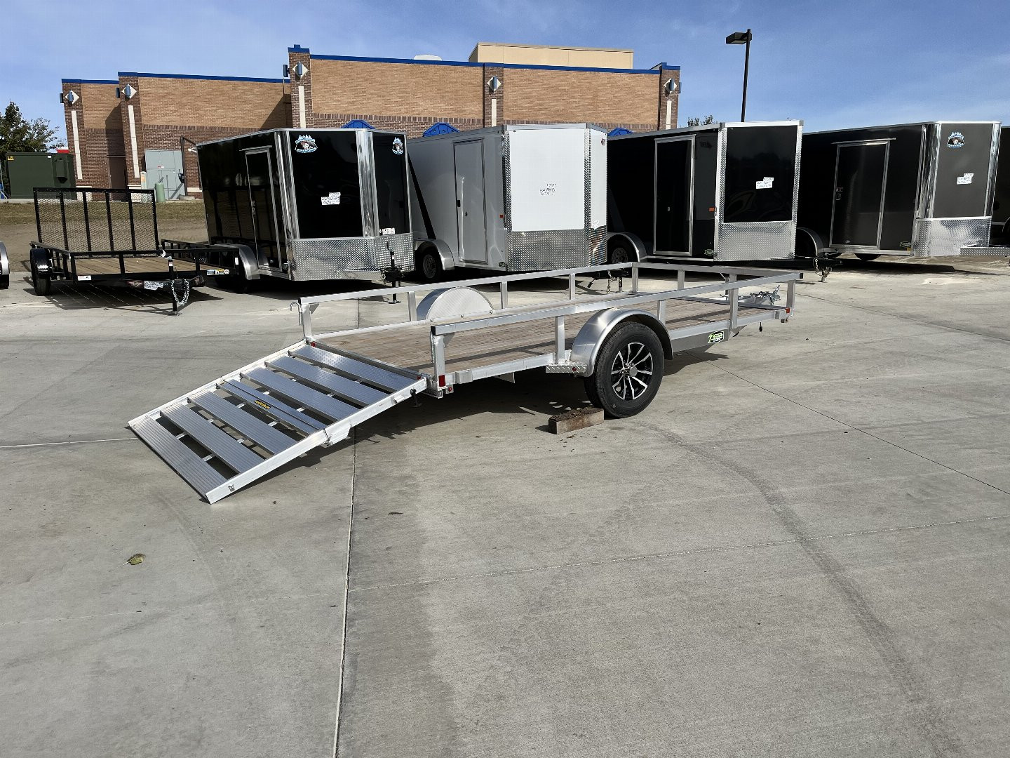 New NEW 2024 H&H 76"x12' Aluminum Flatbed RailSide Utility Bi fold gate Aluminum Wheels