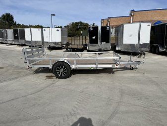 New NEW 2024 H&H 76"x12' Aluminum Flatbed RailSide Utility Bi fold gate Aluminum Wheels