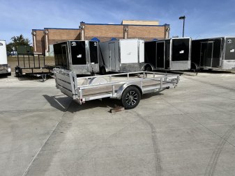 New NEW 2024 H&H 76"x12' Aluminum Flatbed RailSide Utility Bi fold gate Aluminum Wheels