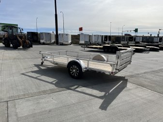 New NEW 2024 H&H 76"x12' Aluminum Flatbed RailSide Utility Bi fold gate Aluminum Wheels