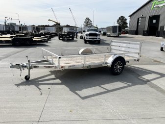New NEW 2024 H&H 76"x12' Aluminum Flatbed RailSide Utility Bi fold gate Aluminum Wheels