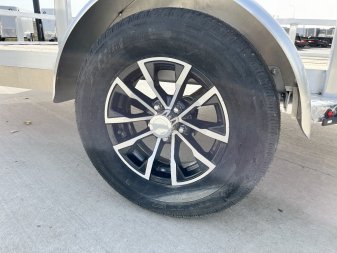 New NEW 2024 H&H 76"x12' Aluminum Flatbed RailSide Utility Bi fold gate Aluminum Wheels