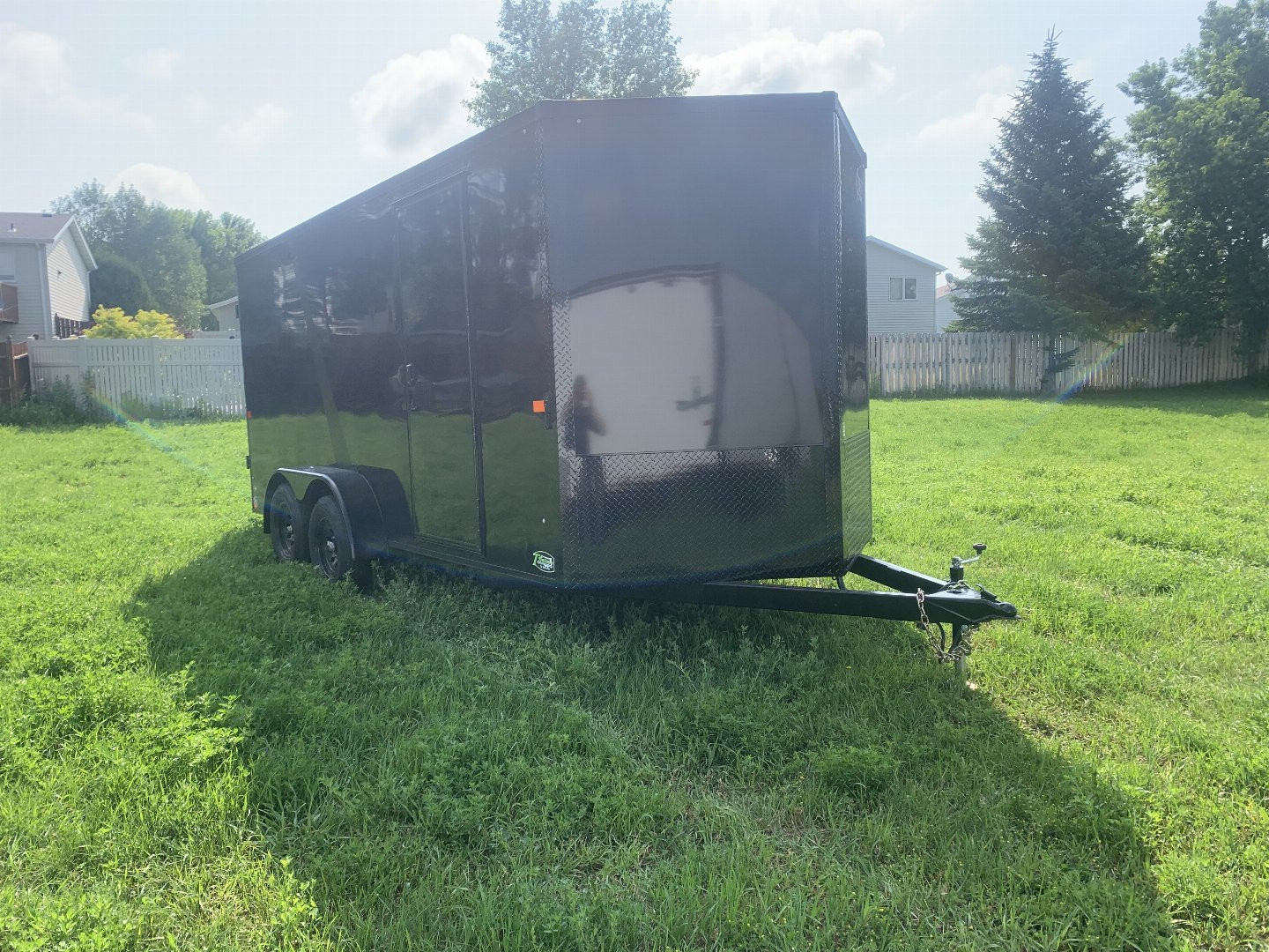 New 2025 AERO 7x16 +2 V BLACKOUT Edition QUALITY Enclosed WHITE Interior Rear Ramp Cargo Trailer