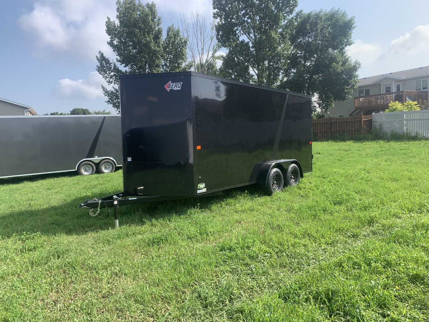 New 2025 AERO 7x16 +2 V BLACKOUT Edition QUALITY Enclosed WHITE Interior Rear Ramp Cargo Trailer