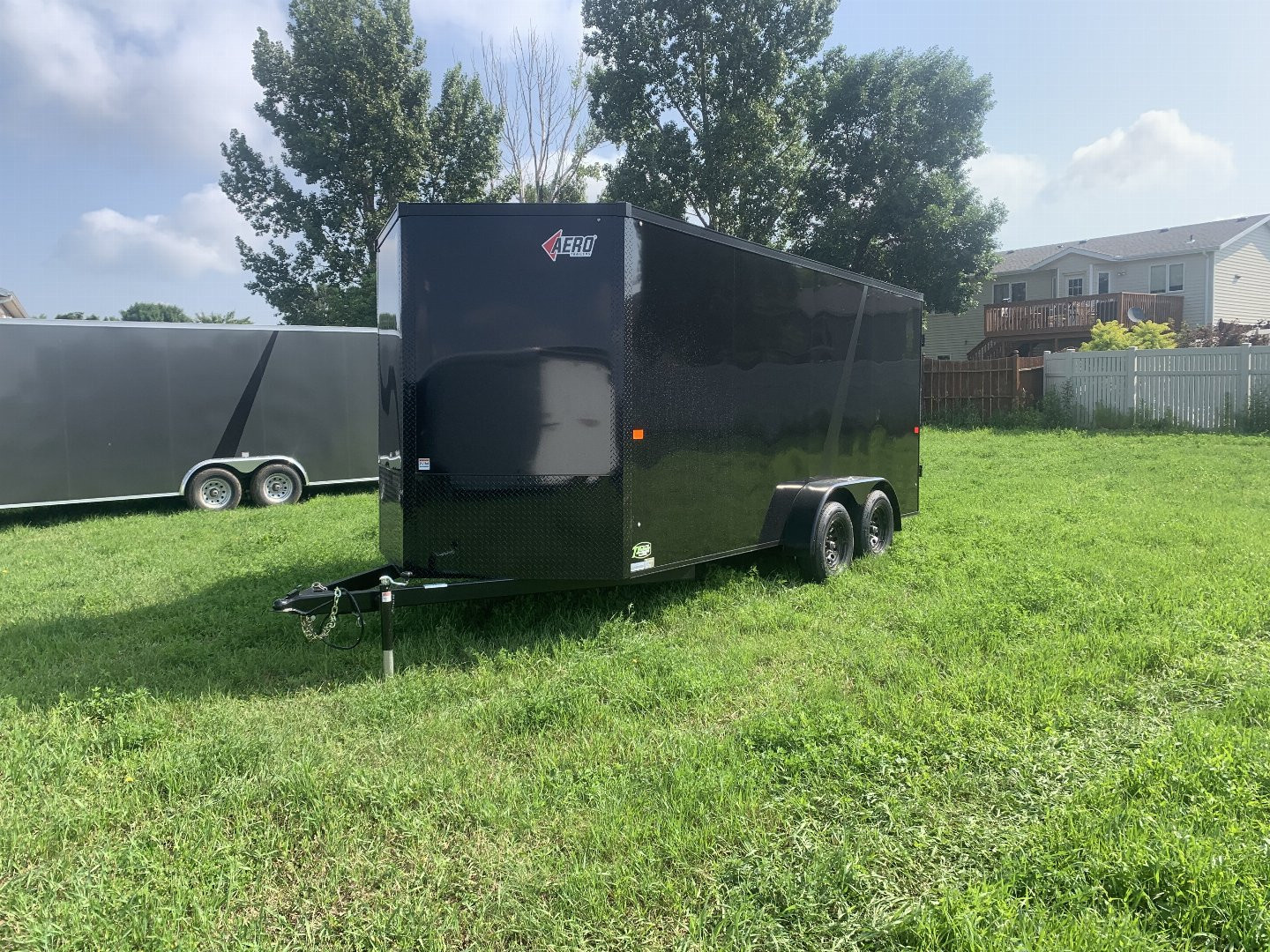 New 2025 AERO 7x16 +2 V BLACKOUT Edition QUALITY Enclosed WHITE Interior Rear Ramp Cargo Trailer