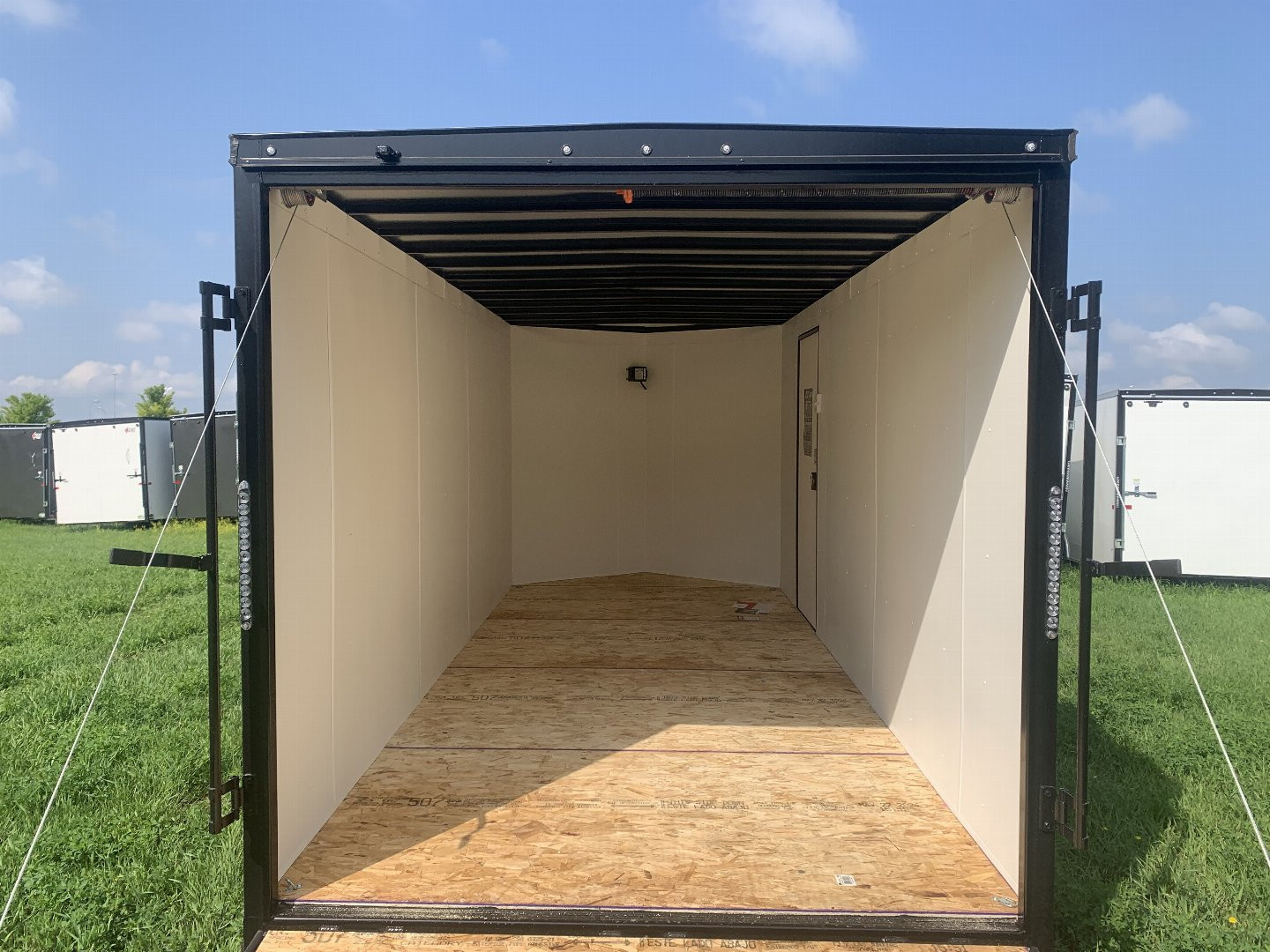 New 2025 AERO 7x16 +2 V BLACKOUT Edition QUALITY Enclosed WHITE Interior Rear Ramp Cargo Trailer