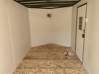 New 2025 AERO 7x16 +2 V BLACKOUT Edition QUALITY Enclosed WHITE Interior Rear Ramp Cargo Trailer