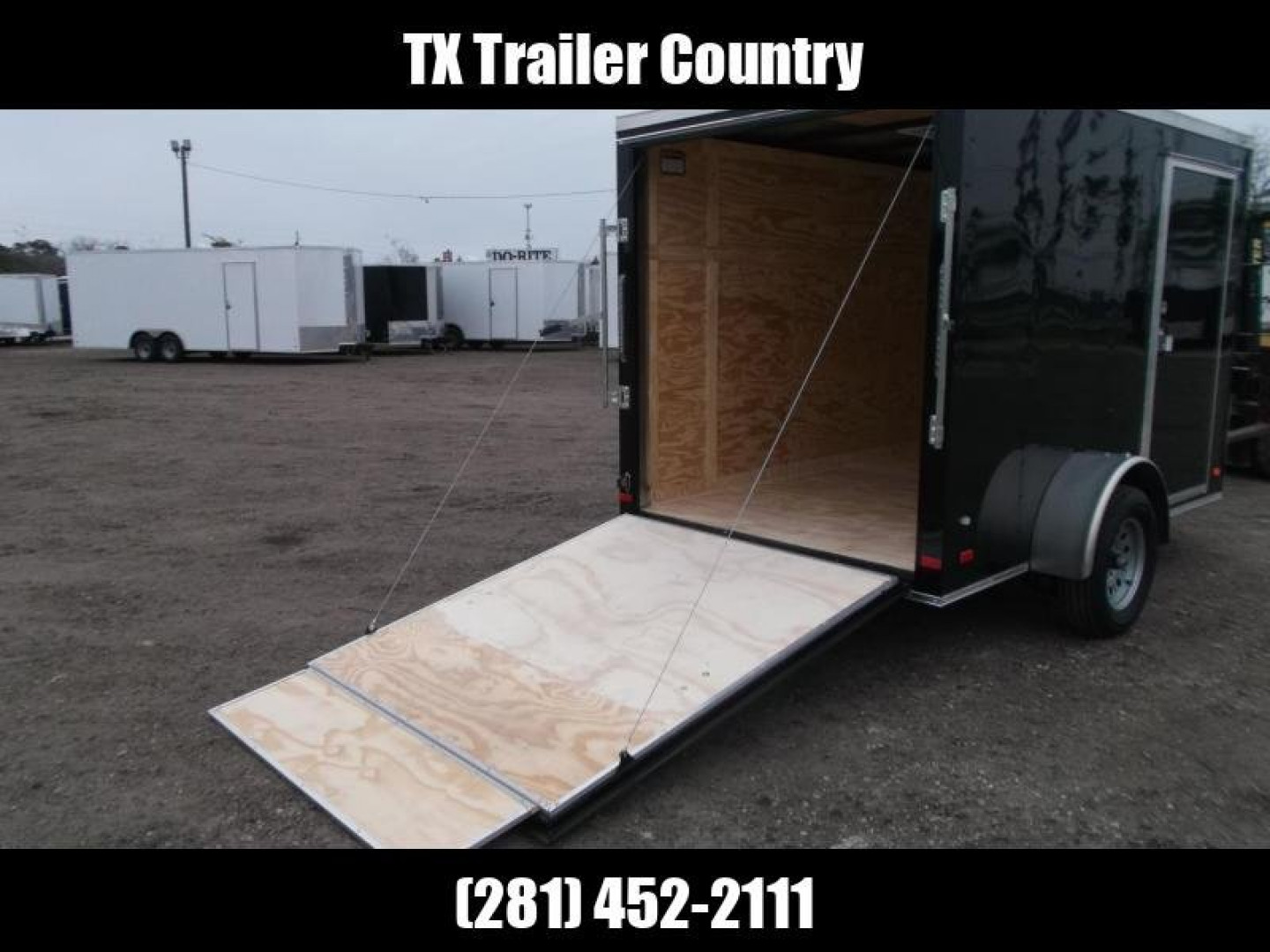 Used 2024 Covered Wagon Trailers 6x10 Motorcycle Trailer / Cargo Trailer / Ramp / D-rings