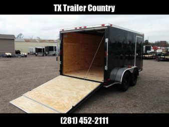 New 2024 Covered Wagon Trailers 7x12 Motorcycle Trailer / Cargo Trailer / Ramp / (8) D-rings