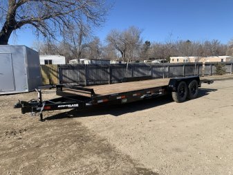 New 2024 Southland 22’ Flatbed 2-7000lb axles = 14K Dovetail Trailer with ALUMINUM Slide In Ramps