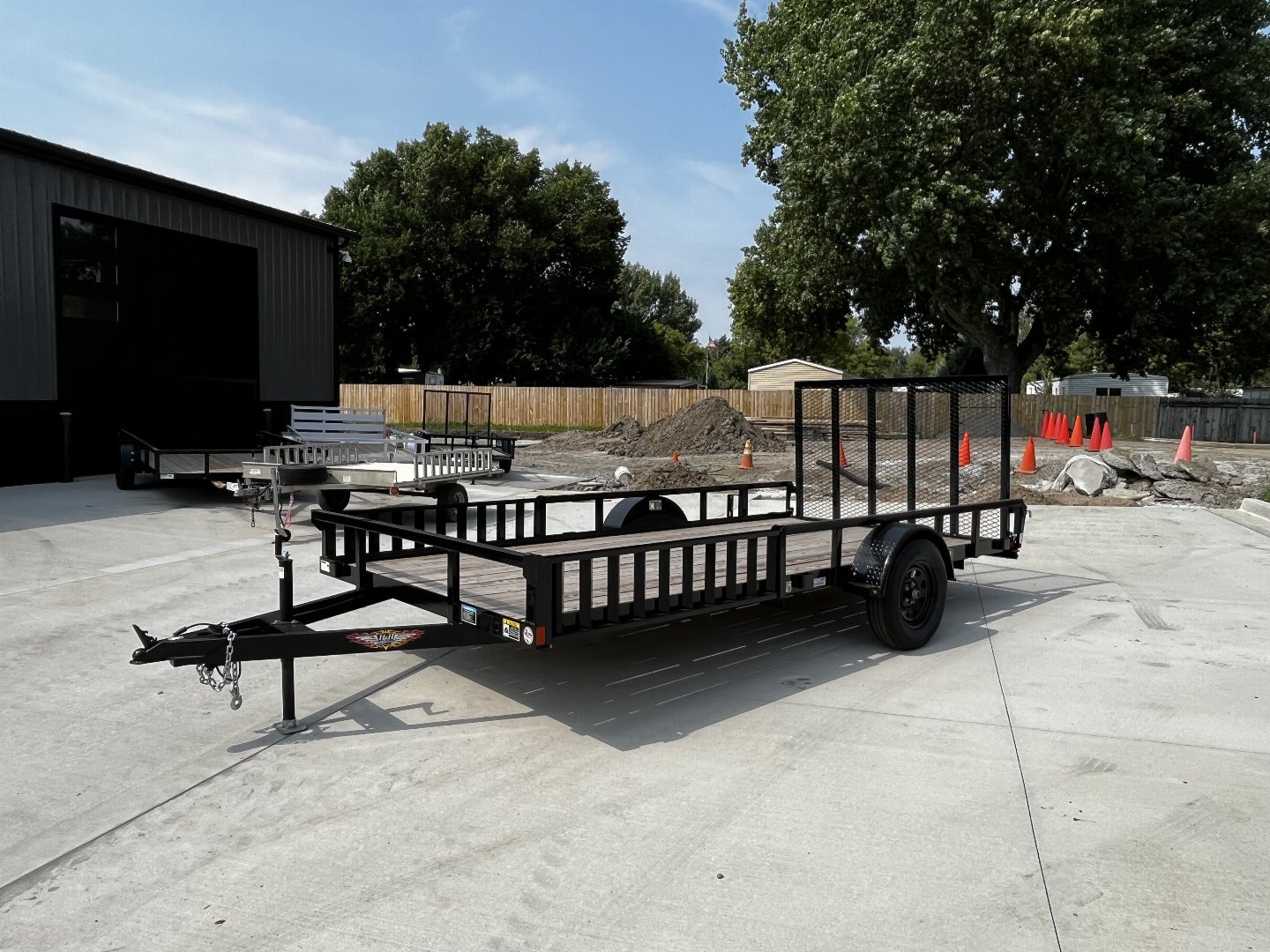 New SUPER PRICE NEW 2024 H&H 82x14 STEEL ATV/UTV Utility Trailer with ATV Side RAMPS
