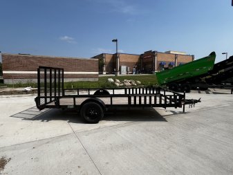 New SUPER PRICE NEW 2024 H&H 82x14 STEEL ATV/UTV Utility Trailer with ATV Side RAMPS