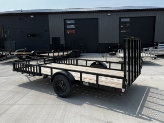 New SUPER PRICE NEW 2024 H&H 82x14 STEEL ATV/UTV Utility Trailer with ATV Side RAMPS
