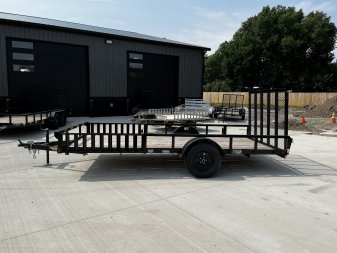 New SUPER PRICE NEW 2024 H&H 82x14 STEEL ATV/UTV Utility Trailer with ATV Side RAMPS