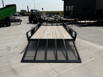 New SUPER PRICE NEW 2024 H&H 82x14 STEEL ATV/UTV Utility Trailer with ATV Side RAMPS