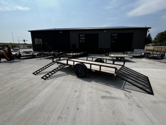 New SUPER PRICE NEW 2024 H&H 82x14 STEEL ATV/UTV Utility Trailer with ATV Side RAMPS