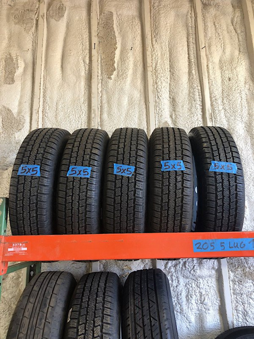 New Only 5 available 5 lug x 5 lug pattern 205/75/15 Tire/Wheel