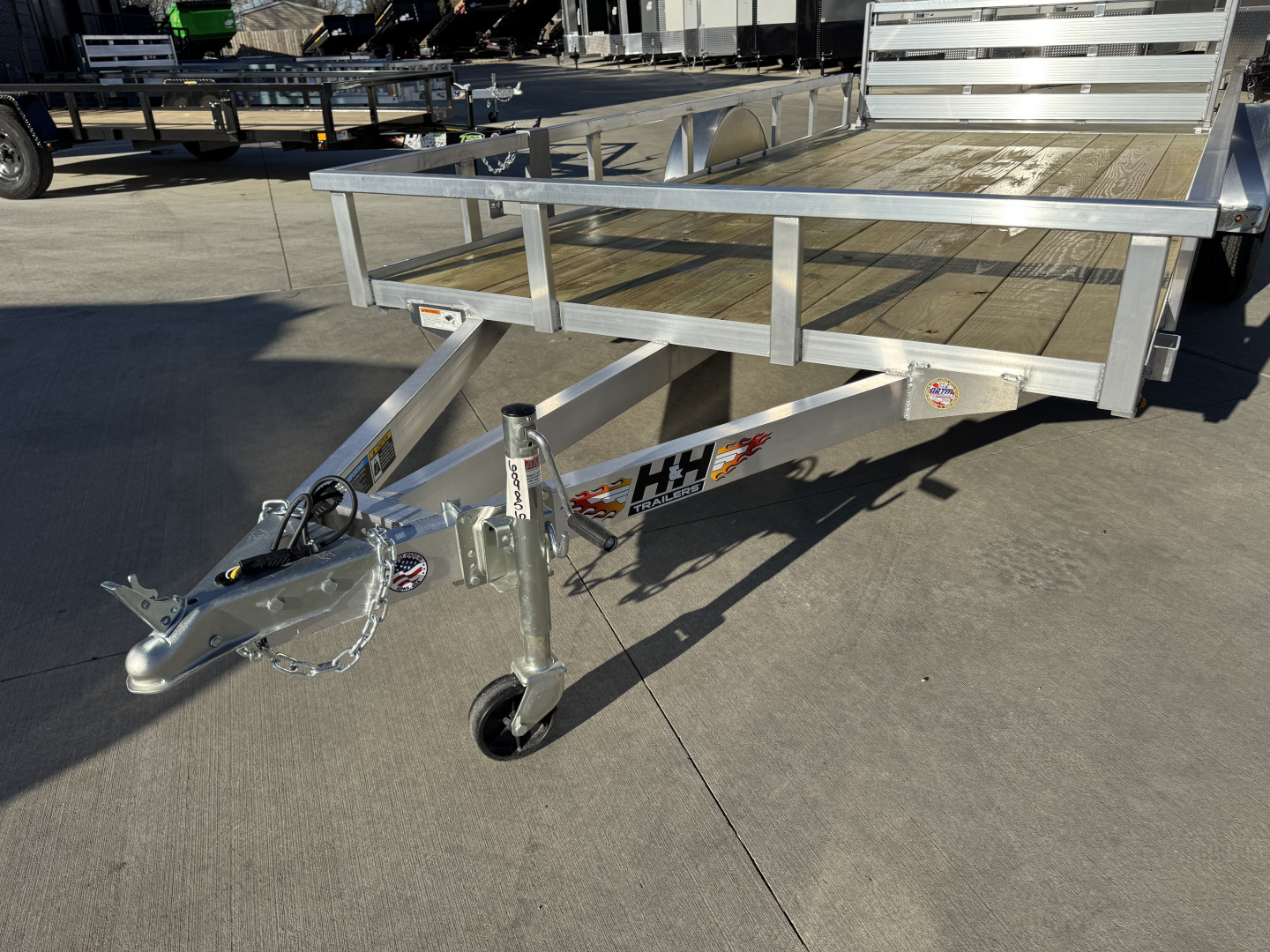New NEW 2026 H&H 82"x14' Aluminum Flatbed RailSide Utility bi fold gate with aluminum wheels