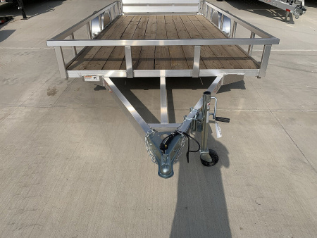 New NEW 2026 H&H 82"x14' Aluminum Flatbed RailSide Utility bi fold gate with aluminum wheels