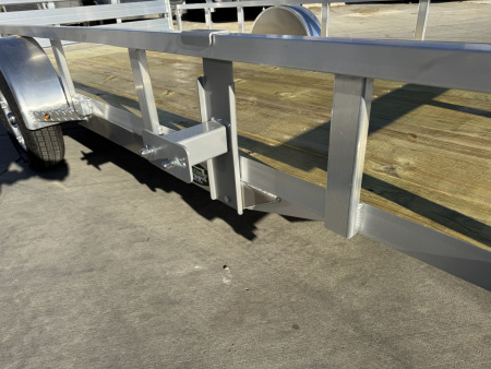 New NEW 2026 H&H 82"x14' Aluminum Flatbed RailSide Utility bi fold gate with aluminum wheels
