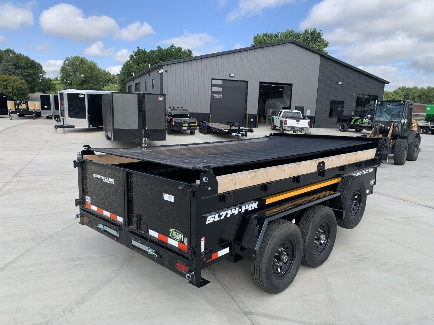 New LOWEST PRICES 2026 Southland 14ft Low Profile Dump Trailer 2-7000 lb axles =14K with Ramps