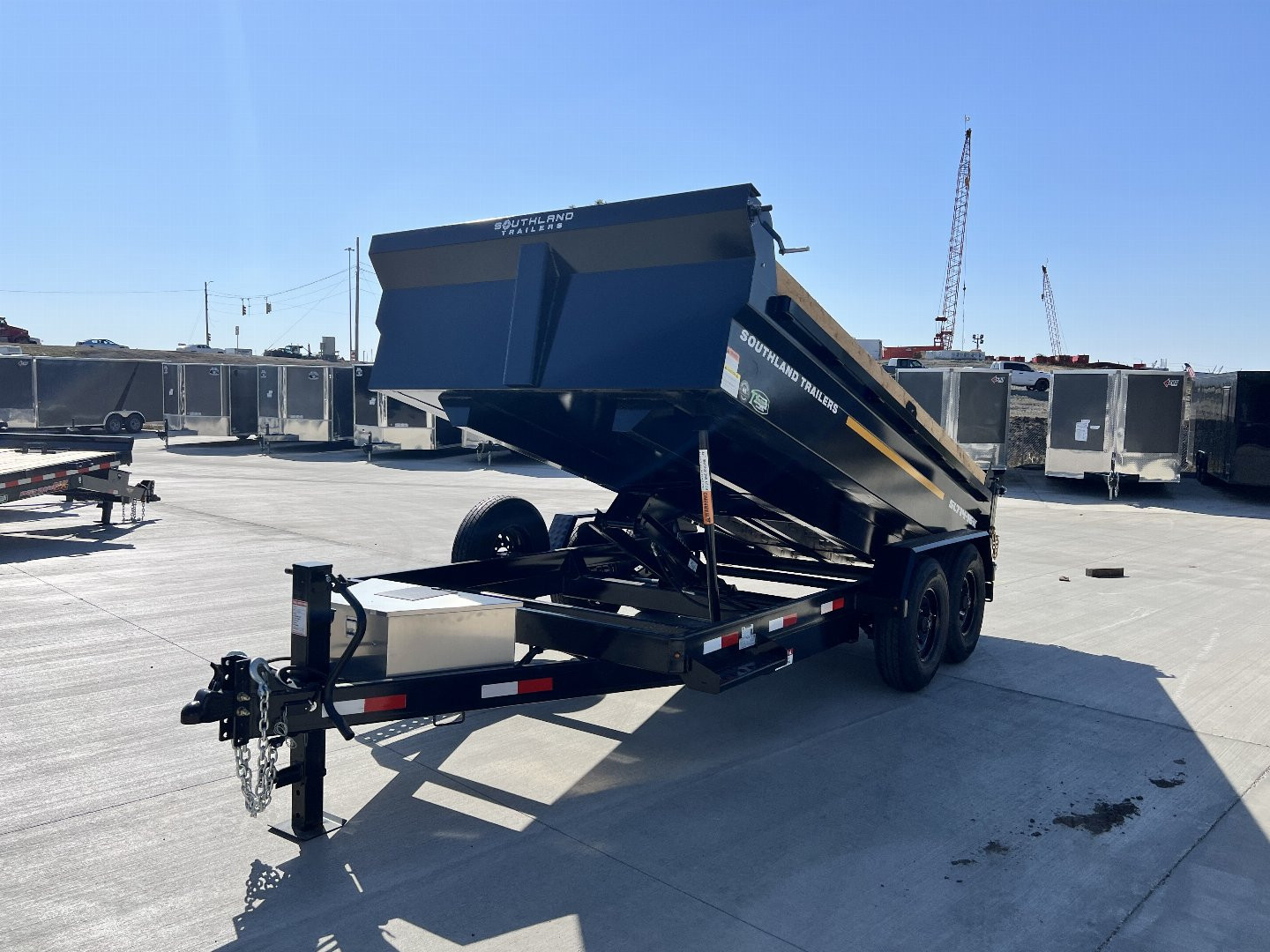 New 2026 Southland 7x14 Low Profile Dump Trailer 2-8000 lb axles = 16K aluminum ramps and Tarp Included