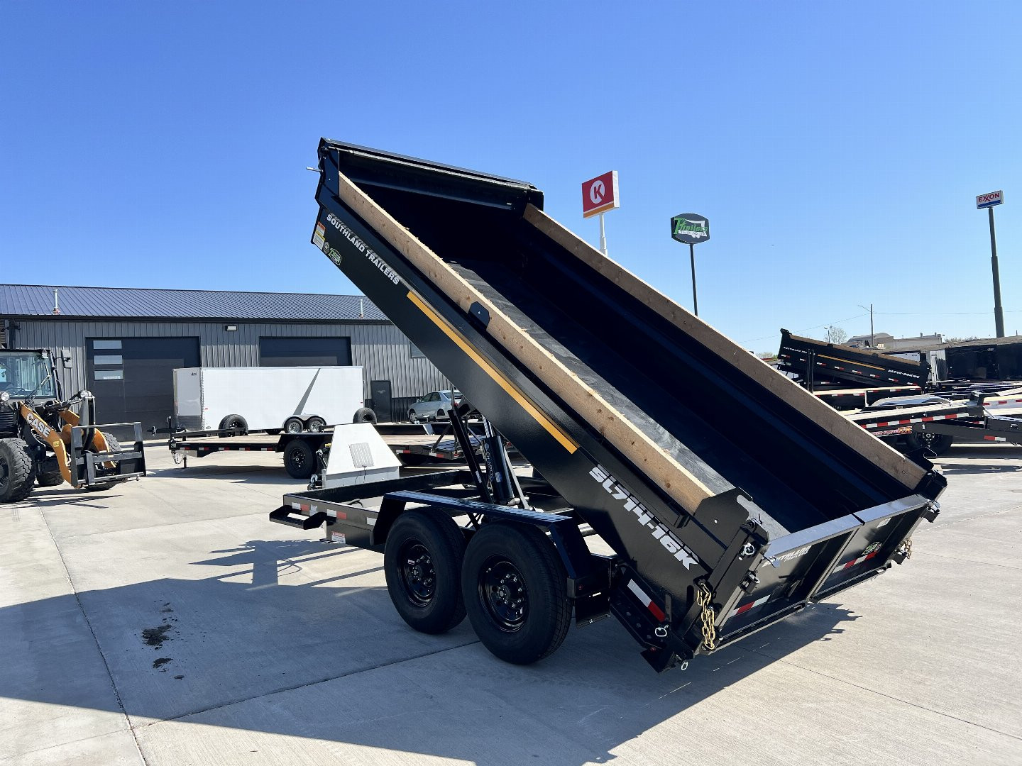 New 2026 Southland 7x14 Low Profile Dump Trailer 2-8000 lb axles = 16K aluminum ramps and Tarp Included